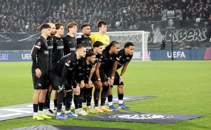 SOCCER - UEFA EL, Sturm vs Brann GRAZ,AUSTRIA,29.JAN.26 - SOCCER - UEFA Europa League, SK Sturm Graz vs SK Brann Bergen. Image shows the team of Sturm.  GEPAxpictures xHansxOberlaender