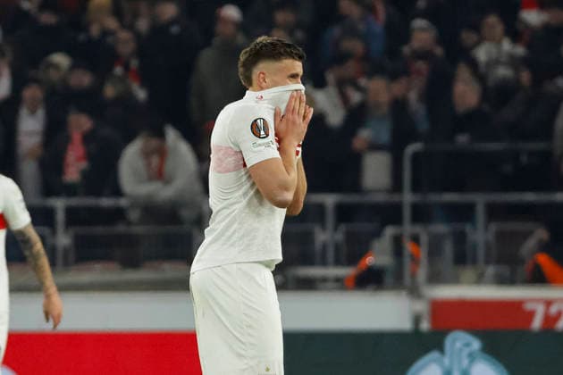 Ermedin Demirovic VfB Stuttgart, 09 after the 2 2 , Germany, Football, UEFA Europa League, Matchday 8, 2025 2026, VfB Stuttgart vs Young Boys Bern, 29 01 2026, Stuttgart MHP Arena Germany Copyright: xGrantxHubbsx