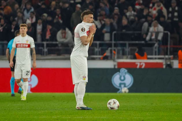 Ermedin Demirovic VfB Stuttgart, 09 after the 2 2 , Germany, Football, UEFA Europa League, Matchday 8, 2025 2026, VfB Stuttgart vs Young Boys Bern, 29 01 2026, Stuttgart MHP Arena Germany Copyright: xGrantxHubbsx