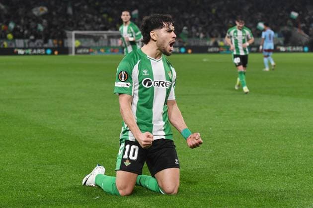 Fußball, EuroLeague, Real Betis Sevilla - Feyenoord Rotterdam #6 SEVILLA, 29-01-2026, Stadium La Cartuja, UEFA Football season 2025 2026, Europa League match between Betis Sevilla and Feyenoord. Pictures shows celebration of a goal by Betis player Abde Ezzalzouli Betis Sevilla - Feyenoord  x201172793x Copyright: