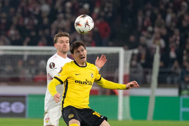 from left in header duel Maximilian Mittelstaedt VfB Stuttgart, 07 , Christian Fassnacht BSC Young Boys Bern, 16 GER, VfB Stuttgart vs BSC Young Boys Bern, Football, UEFA Europa League, Men, Matchday 8, Season 2025 2026, 29 01 2026, GER, VfB Stuttgart vs BSC Young Boys Bern, Football, UEFA Europa League, Men, Matchday 8, Season 2025 2026, 29 01 2026 Stuttgart Copyright: xEibner-Pressefoto WolfgangxFrankx EP_WFK