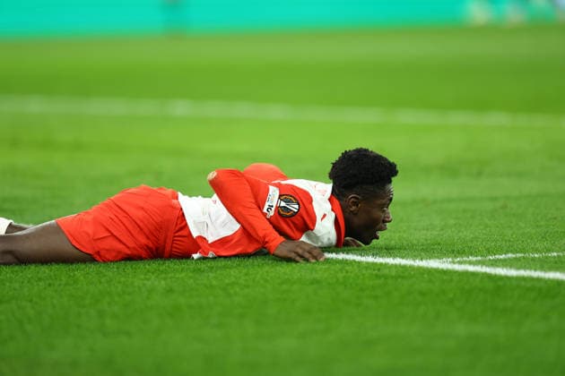 SOCCER - UEFA EL, Aston Villa vs RBS BIRMINGHAM,ENGLAND,29.JAN.26 - SOCCER - UEFA Europa League, Aston Villa FC vs Red Bull Salzburg. Image shows Edmund Baidoo (RBS).  GEPAxpictures xMichaelxZemanek