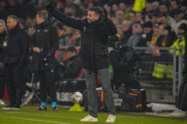 2026-01-29 - Europa League match DEVENTER, NETHERLANDS - JANUARY 29: Melvin Boel headcoach of Go Ahead Eagles looks on during the Europa League match at the De Adelaarshorst on January 29, 2026 in Deventer, Netherlands Deventer De Adelaarshorst Netherlands Content not available for redistribution in The Netherlands directly or indirectly through any third parties. Copyright: xDennisxBresserx