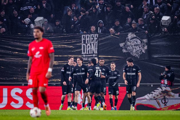 STURM GRAZ - BRANN BERGEN Otar Kiteishvili of Sturm celebrates a VAR disalloed goal during the league phase of UEFA Europa league football match between SK Sturm Graz and SK Brann Bergen. Graz, Austria, January 29, 2026. Photo by Branislav Racko Copyright: xx 080A0683