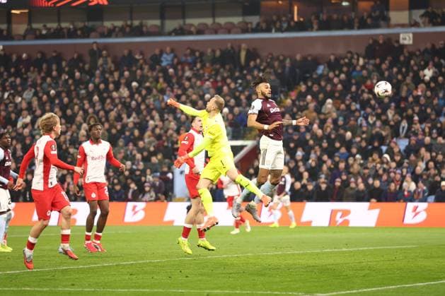 Tyrone Mings of Aston Villa scores a goal 2-2. Aston Villa v Red Bull Salzburg, UEFA Europa League, Group Stage, Football, Villa Park, Birmingham, UK - 29 Jan 2026Birmingham Villa Park United Kingdom EDITORIAL USE ONLY No use with unauthorised audio, video, data, fixture lists, club league logos or live services. Online in-match use limited to 120 images, no video emulation. No use in betting, games or single club league player publications. Copyright: xRyanxBrowne Shutterstockx 16445867cb