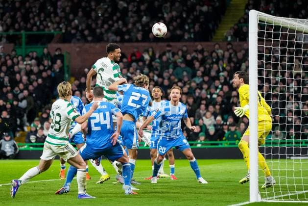 Auston Trusty of Celtic scores with a header to give Celtic a 4-2 lead. Celtic v Utrecht, UEFA Europa League, Group Stage, Football, Celtic Park, Glasgow, UK - 29 Jan 2026Glasgow Celtic Park United Kingdom EDITORIAL USE ONLY No use with unauthorised audio, video, data, fixture lists, club league logos or live services. Online in-match use limited to 120 images, no video emulation. No use in betting, games or single club league player publications. Copyright: xStuartxWallace Shutterstockx 16445870av