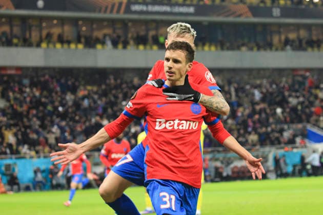 January,28, 2026, UEFA EUROPA LEAGUE, League phase, Matchday 8, FCSB vs Fenerbahce, Bucharest, National Arena Stadium 31 Juri Cisotti celebrates scoring his first goal of the match and his team equiliser