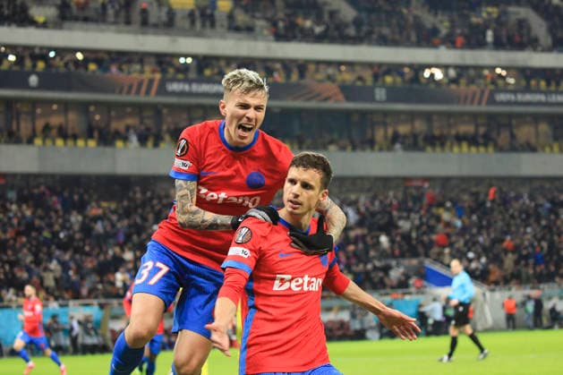 January,28, 2026, UEFA EUROPA LEAGUE, League phase, Matchday 8, FCSB vs Fenerbahce, Bucharest, National Arena Stadium 31 Juri Cisotti celebrates scoring his first goal of the match and his team equiliser