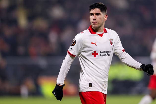 DEVENTER, NETHERLANDS - JANUARY 29: Fran Navarro of SC Braga looks on during the UEFA Europa League 2025 26 League Phase MD8 match between Go Ahead Eagles and SC Braga at Stadion De Adelaarshorst on January 29, 2026 in Deventer, Netherlands. (Photo by Rene Nijhuis) SPO  Copyright: xRenexNijhuis