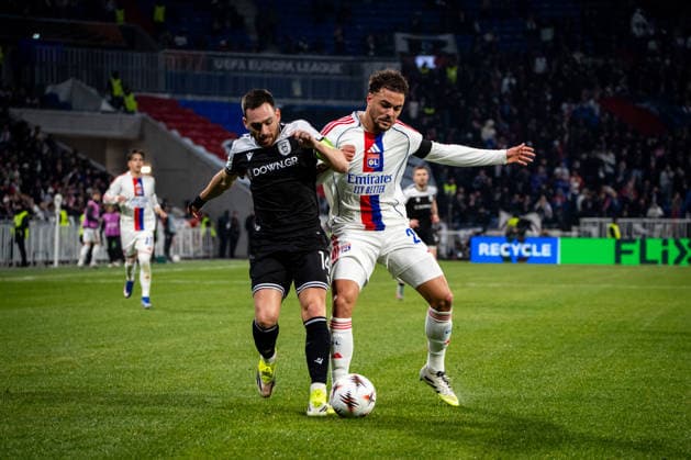 OL - PAOK à Décines-Charpieu le 29 janvier 2026. Nicolas Liponne MAXPPP - Décines-Charpieu 29 01 2026 Ruben Kluivert lors du match de football entre l Olympique Lyonnais (OL) et PAOK Salonique dans le cadre de la 8e journée de ligue Europa au stade de Lyon Groupama Stadium, à Décines-Charpieu, le 29 janvier 2026. Football match between Olympique Lyonnais (OL) and PAOK Thessaloniki as part of the eighth matchday of the Europa League at the Groupama Stadium in Lyon, Décines-Charpieu, on January 29, 2026. Décines-Charpieu Auvergne Rhône-Alpes France  Copyright: xMAXPPPxNicolasxLiponnex NLP202601295479 NLP202601295479