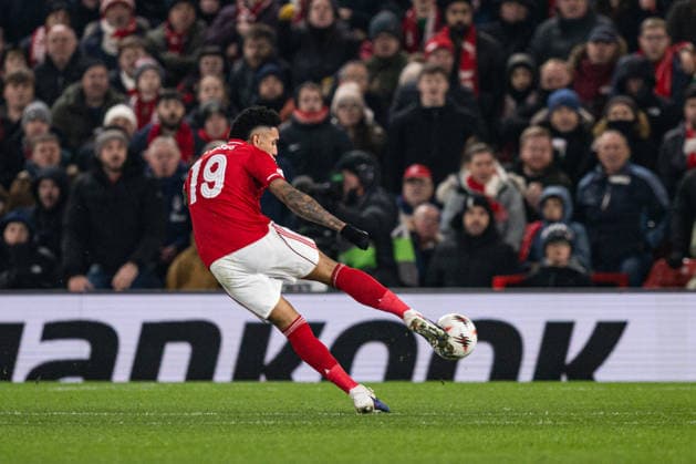 29th January 2026; The City Ground, Nottingham, England; UEFA Europa League Football, Nottingham Forest versus Ferencvarosi; Igor Jesus of Nottingham Forest scores in the 55th minute to make the score 3-0  GodfreyxPitt Content restricted for UK based newspaper