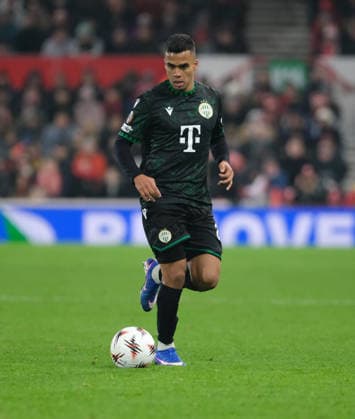 Cadu of Ferencvaros TC on the ball during the UEFA Europa league football match between Nottingham Forest and Ferencvaros TC at the City Ground in Nottingham. Copyright: xPaulxBonser SportsxPressxPhotox Sportspressphoto_SPR86799