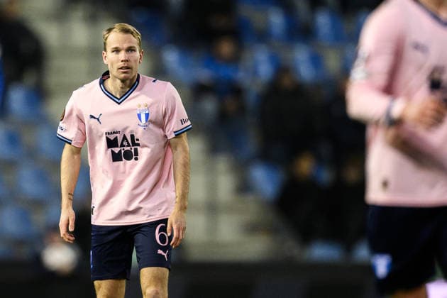 260129 Oscar Lewicki of Malmö FF during the UEFA Europa League football match between KRC Genk and Malmö FF on January 29, 2026 in Genk Photo Simon Hastegard BILDBYRAN kod SH SH0684 fotboll football soccer fotball uefa europa league europa league krc genk malmö ff bbeng  Copyright: SIMONxHASTEGARD BB260129SH071