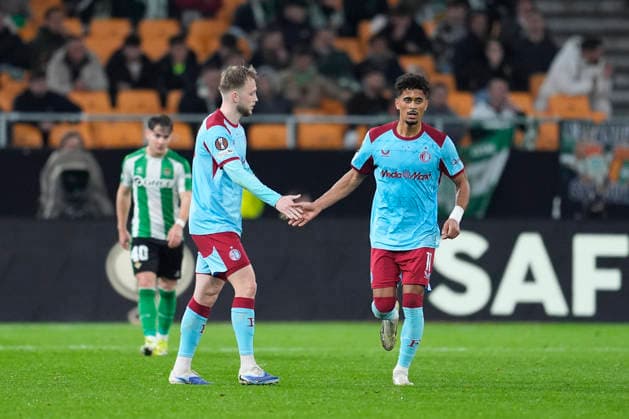 January 29, 2026, Sevilla, Sevilla, Spain: Casper Tengstedt of Feyenoord celebrates a goal during the UEFA Europa League 2025 26 League Phase MD8 match between Real Betis Balompie and Feyenoord at La Cartuja stadium on January 29, 2026 in Seville, Spain. Sevilla Spain - ZUMAa181 20260129_zaa_a181_070 Copyright: xJoaquinxCorcherox