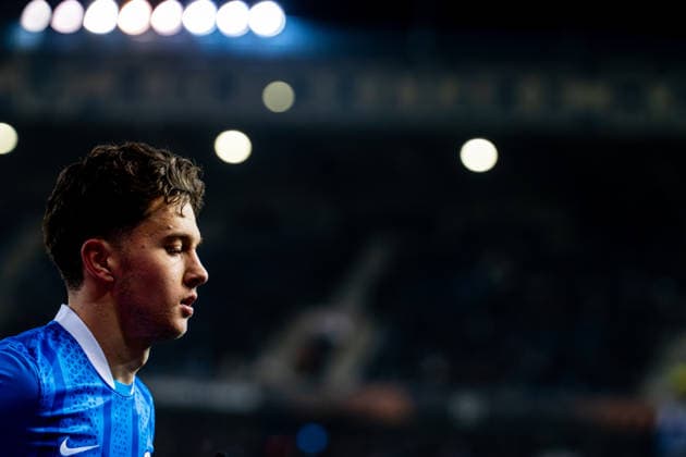 2026-01-29 KRC Genk v Malmo FF - UEFA Europa League 2025 26 League Phase MD8 GENK, BELGIUM - JANUARY 29: Konstantinos Karetsas of KRC Genk looks on during the UEFA Europa League 2025 26 League Phase MD8 match between KRC Genk and Malmo FF at Cegeka Arena on January 29, 2026 in Genk, Belgium. (Photo by Gabriel Calvino Alonso BSR Agency) Genk Belgium Content not available for redistribution in The Netherlands directly or indirectly through any third parties. Copyright: xBSRxAgencyx