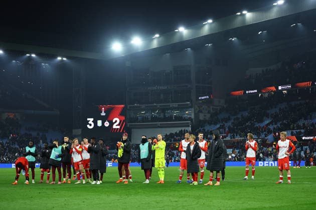 SOCCER - UEFA EL, Aston Villa vs RBS BIRMINGHAM,ENGLAND,29.JAN.26 - SOCCER - UEFA Europa League, Aston Villa FC vs Red Bull Salzburg. Image shows the team of RBS.  GEPAxpictures xMichaelxZemanek