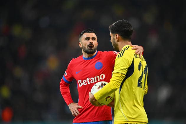 FCSB - FENERBAHCE, UEFA Europa League Valentin Cretu and Marco Asensio in action during the UEFA Europa League game between FCSB and Fenerbahce SK, at National Arena, Bucharest, January 29, 2026. Alex Nicodim IMAGO IMAGES Copyright: xAlexxNicodimx