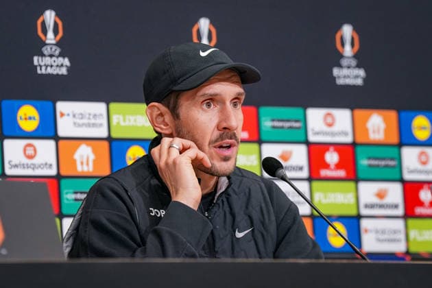 Football UEFA Europa League 2025 26, Matchday 8 OSC Lille vs SC Freiburg Stade Pierre Mauroy Lille, France Julian Schuster SC Freiburg, Coach Press conference, Media Copyright: xJOERANxSTEINSIEKx
