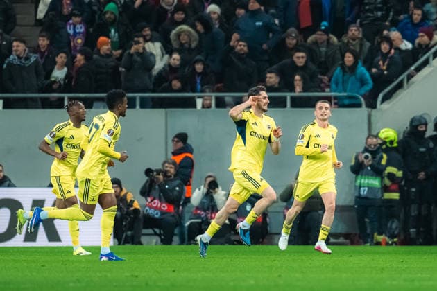FCSB v Fenerbahce - UEFA Europa League BUCHAREST, ROMANIA, JANUARY 29, 2026 - FCSB v Fenerbahce - UEFA Europa League, Ismail Yuksek celebrating the 0-1 goal during the match. Copyright: xVLADxBEREHOLSCHIx