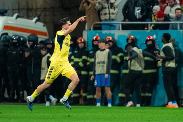 FCSB v Fenerbahce - UEFA Europa League BUCHAREST, ROMANIA, JANUARY 29, 2026 - FCSB v Fenerbahce - UEFA Europa League, Ismail Yuksek celebrating the 0-1 goal during the match. Copyright: xVLADxBEREHOLSCHIx