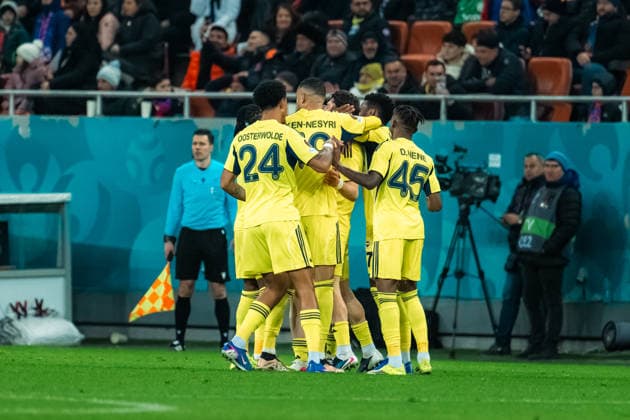 FCSB v Fenerbahce - UEFA Europa League BUCHAREST, ROMANIA, JANUARY 29, 2026 - FCSB v Fenerbahce - UEFA Europa League, Ismail Yuksek celebrating the 0-1 goal during the match. Copyright: xVLADxBEREHOLSCHIx