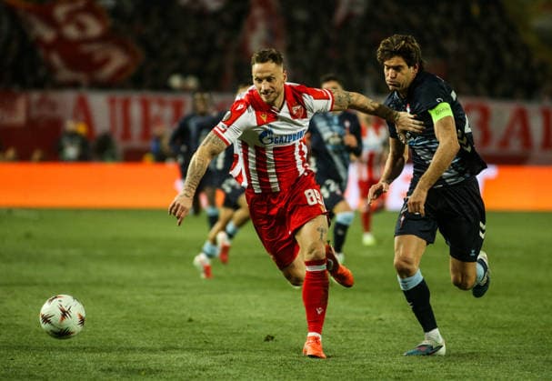 Crvena zvezda v Celta Vigo - UEFA Europa League BELGRADE, SERBIA - JANUARY 29: Marcos Alonso (20) of Celta Vigo in action against Marko Arnautovic (89) of Crvena zvezda during the UEFA Europa League Week 8 football match between Crvena zvezda and Celta Vigo at Red Star Stadium in Belgrade, Serbia on January 29, 2026. Filip Stevanovic Anadolu Belgrade Serbia. Editorial use only. Please get in touch for any other usage.  Copyright: x2026xAnadoluxFilipxStevanovicx