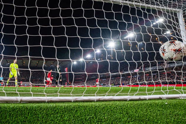 29th January 2026; The City Ground, Nottingham, England; UEFA Europa League Football, Nottingham Forest versus Ferencvarosi; Igor Jesus of Nottingham Forest celebrates scoring in the 21st minute to make the score 2-0  GodfreyxPitt Content restricted for UK based newspaper