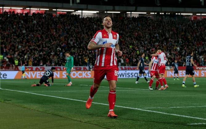 Crvena Zvezda v Celta Vigo, UEFA Europa League, League Phase, season 2025-2026 Belgrade, Serbia. 29th Jan, 2026. Crvena Zvezda s Marko Arnautovic during the UEFA Europa League match between Crvena Zvezda (Red Star) and Celta Vigo in Belgrade, Serbia, Jan. 29, 2026. Belgrade Serbia Copyright: xPedjaxMilosavljevic STARSPORTx 2026x