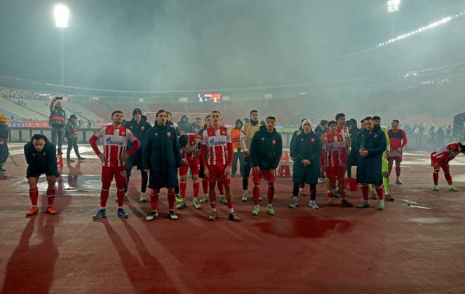 Crvena Zvezda v Celta Vigo, UEFA Europa League, League Phase, season 2025-2026 Belgrade, Serbia. 29th Jan, 2026. Crvena Zvezda splayers after the UEFA Europa League match between Crvena Zvezda (Red Star) and Celta Vigo in Belgrade, Serbia, Jan. 29, 2026. Belgrade Serbia Copyright: xPedjaxMilosavljevic STARSPORTx 2026x