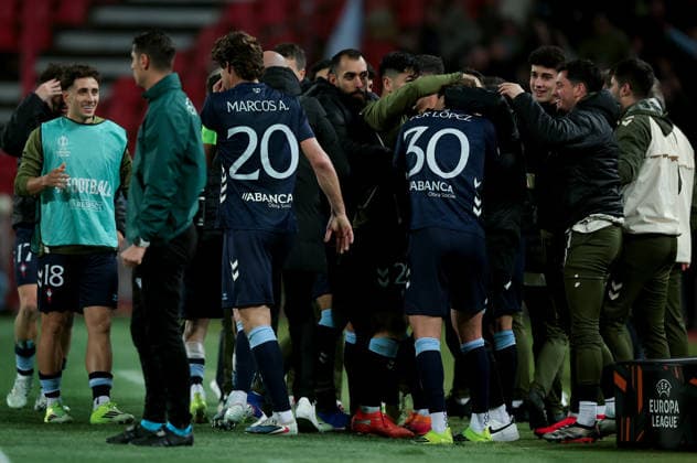 Crvena Zvezda v Celta Vigo, UEFA Europa League, League Phase, season 2025-2026 Belgrade, Serbia. 29th Jan, 2026. Celta s players celebrate goal during the UEFA Europa League match between Crvena Zvezda (Red Star) and Celta Vigo in Belgrade, Serbia, Jan. 29, 2026. Belgrade Serbia Copyright: xPedjaxMilosavljevic STARSPORTx 2026x