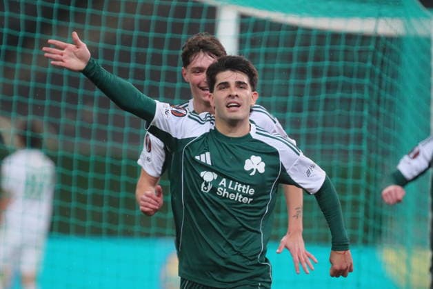 UEFA Europa League, Panathinaikos FC vs AS Roma - Vicente Taborda of Panathinaikos celebrate after scoring the 1-0 during the UEFA Europa League league phase matchday 8 soccer match between Panathinaikos FC and AS Roma held at Olympic Athletic Center of Athens in Athens, Greece, 29 January 2026. IMAGO ONE INCH PRODUCTIONS ATHENS Greece Copyright: xOnexInchxProductionsx 6830588