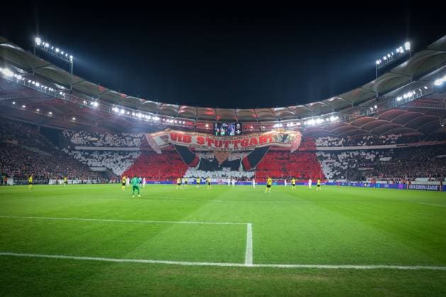 The Choreo Choreography Choreography of the Stuttgart Fans, VfB Stuttgart vs BSC Young Boys Bern, Football, Men, UEFA Europa League, Season 2025 2026, 8 Matchday, 29 01 2026 DFB regulations prohibit any use of photographs as image sequences and or quasi video Stuttgart Baden Wuerttemberg Germany Copyright: xkolbert-press MartinxAgüerax