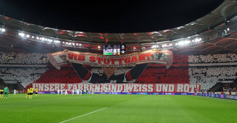29 01 26 VfB Stuttgart Young Boys Bern Germany, Stuttgart, 29 01 2026, Football, UEFA Europa League, Season 2025 2026, VfB Stuttgart Young Boys Bern VfB Stuttgart Fans Ultras Cannstatter Kurve Choreography