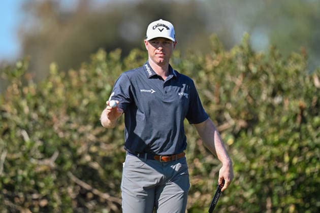 January 29, 2026: Max Greyserman reacts to the crowd on the 17th hole during the first round of the Farmers Insurance Open on Torrey Pines North Course in San Diego, California. CSM San Diego USA - ZUMAc04_ 20260129_zma_c04_026 Copyright: xJustinxFinex