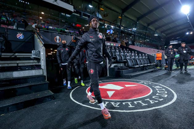 29.01.2026, Fußball, UEFA Europa League, Matchday 8, FC Midtjylland - GNK Dinamo Zagreb, MCH Arena in Herning, Dänemark: Alamara Djabi (FC Midtjylland 33) Regulations prohibit any use of photographs as image sequences and or quasi-video. Dänemark *** 29 01 2026, Football, UEFA Europa League, Matchday 8, FC Midtjylland GNK Dinamo Zagreb, MCH Arena in Herning, Denmark Alamara Djabi FC Midtjylland 33 Regulations prohibit any use of photographs as image sequences and or quasi video Denmark