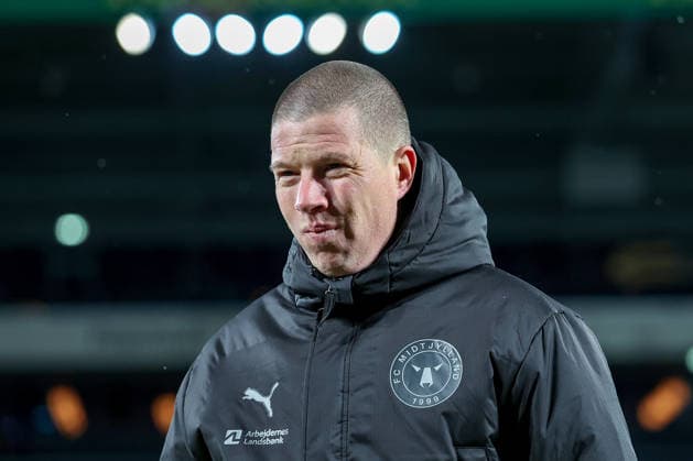 29 01 2026, Football, UEFA Europa League, Matchday 8, FC Midtjylland GNK Dinamo Zagreb, MCH Arena in Herning, Denmark Head Coach Mike Tullberg FC Midtjylland hc Regulations prohibit any use of photographs as image sequences and or quasi video Denmark
