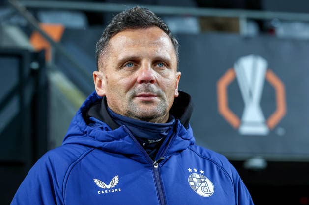 29 01 2026, Football, UEFA Europa League, Matchday 8, FC Midtjylland GNK Dinamo Zagreb, MCH Arena in Herning, Denmark Head Coach Mario Kovacevic GNK Dinamo hc Regulations prohibit any use of photographs as image sequences and or quasi video Denmark