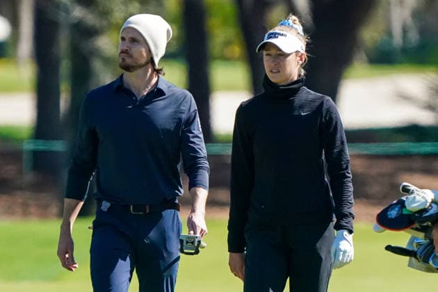 January 29, 2026, Orlando, Florida, USA: Nelly Korda (R) and actor Robbie Amell walk the 9th fairway during the first round of the 2026 Hilton Grand Vacations Tournament of Champions at Lake Nona Golf & Country Club. Orlando USA - ZUMAw109 20260129_fap_w109_006 Copyright: xDebbyxWongx