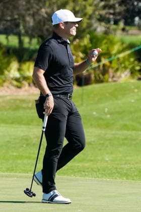 January 29, 2026, Orlando, Florida, USA: Taylor Twellman reacts after a putt on the 9th green during the first round of the 2026 Hilton Grand Vacations Tournament of Champions at Lake Nona Golf & Country Club. Orlando USA - ZUMAw109 20260129_fap_w109_024 Copyright: xDebbyxWongx