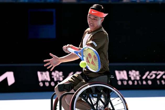TENNIS AUSTRALIAN OPEN, Tokito Oda of Japan in action during the men™s wheelchair singles semifinal against Gustavo Fernandez of Argentina on day 13 of the 2026 Australian Open tennis tournament at Melbourne Park in Melbourne, Friday, January 30, 2026. ( NO ARCHIVING MELBOURNE VICTORIA AUSTRALIA  Copyright: xJAMESxROSSx 20260130126411181290