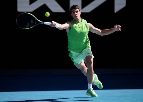 Carlos Alcaraz ESP , Australian Open 2026 Melbourne Park, Melbourne, Victoria, Australia Copyright: xJuergenxHasenkopfx