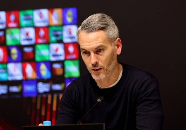 Carlos Vicens of Braga during the press conference during the match Go Ahead Eagles vs Braga at the De Adelaarshorst for the UEFA Europa League season 2025 2026 in DEVENTER, Netherlands on 29 january 2026 Photo by Peter Lous EYE4IMAGES