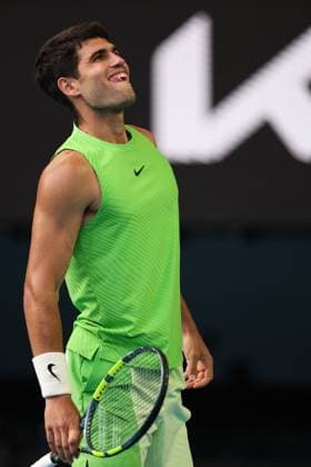 Carlos Alcaraz during his Semi-final match Australian Open tennis tournament, Day Thirteen, Melbourne Park, Australia - 30 Jan 2026Melbourne Melbourne Park Victoria (VIC) Australia  Copyright: xEllaxLing Shutterstockx 16455617p