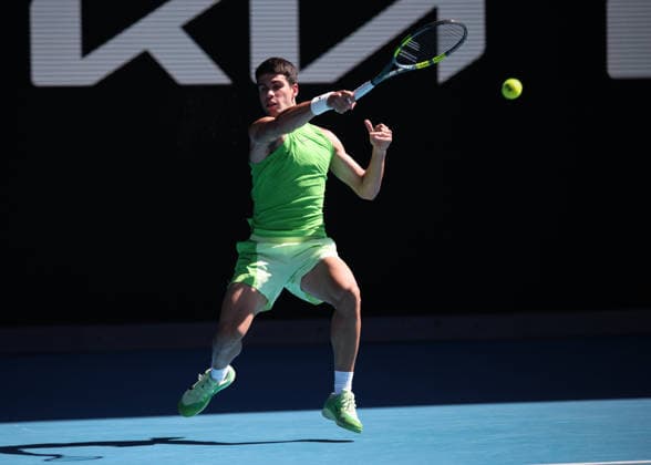 Carlos Alcaraz ESP , Australian Open 2026 Melbourne Park, Melbourne, Victoria, Australia Copyright: xJuergenxHasenkopfx