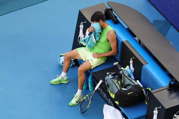 Carlos Alcaraz during his Semi-final match Australian Open tennis tournament, Day Thirteen, Melbourne Park, Australia - 30 Jan 2026Melbourne Melbourne Park Victoria (VIC) Australia  Copyright: xRachelxBach Shutterstockx 16455618j