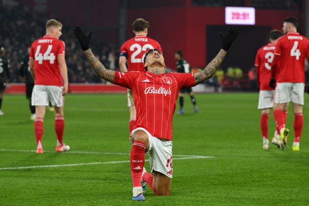 Nottingham Forest FC v Ferencvarosi TC - UEFA Europa League 2025 26 League Phase MD8 Igor Jesus of Nottingham Forest celebrates after scoring a goal to make it 2-0 during the UEFA Europa League match between Nottingham Forest and Ferencvarosi TC at the City Ground in Nottingham, England, on January 29, 2026. Nottingham Nottinghamshire United Kingdom  Copyright: xMIxNewsx originalFilename:fletcher-nottingh260129_npSVo.jpg