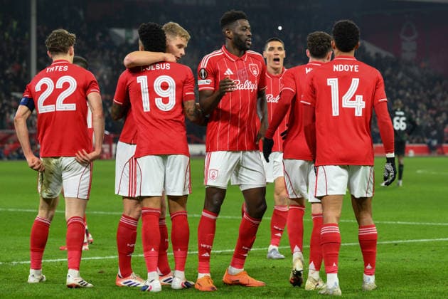 Nottingham Forest FC v Ferencvarosi TC - UEFA Europa League 2025 26 League Phase MD8 The Reds celebrate after Igor Jesus of Nottingham Forest scores a goal to make it 2-0 during the UEFA Europa League match between Nottingham Forest and Ferencvarosi TC at the City Ground in Nottingham, England, on January 29, 2026. Nottingham Nottinghamshire United Kingdom  Copyright: xMIxNewsx originalFilename:fletcher-nottingh260129_npVuU.jpg