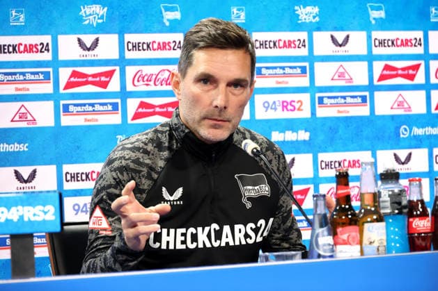 DEU, DFL, 2 FBL Hertha BSC, PK, 30 01 2026, Sportforum, Berlin, DEU, DFL, 2 FBL Hertha BSC, PK, im Bild Cheftrainer Stefan Leitl Hertha BSC Berlin DFL regulations prohibit any use of Photographs as image sequences and or quasi video nordphotoxGmbHx xEngler nph00076