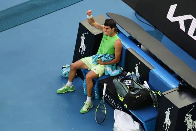 Carlos Alcaraz during his Semi-final match Australian Open tennis tournament, Day Thirteen, Melbourne Park, Australia - 30 Jan 2026Melbourne Melbourne Park Victoria (VIC) Australia  Copyright: xRachelxBach Shutterstockx 16455618ba