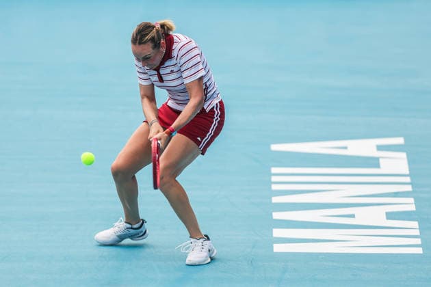 (260130) -- MANILA, Jan. 30, 2026 -- Donna Vekic of Croatia competes during the women s singles semifinal match between Donna Vekic of Croatia and Tatiana Prozorova of Russia at the WTA, Tennis Damen Philippine Women s Open in Manila, the Philippines, Jan. 30, 2026. ) (SP)PHILIPPINES-MANILA-TENNIS-WTA PHILIPPINE WOMEN S OPEN-SINGLES ROUELLExUMALI 